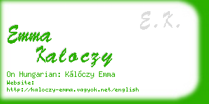 emma kaloczy business card